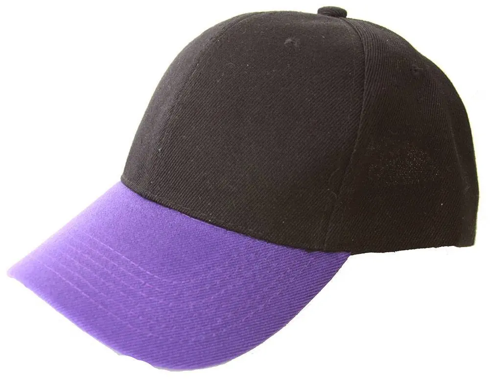 TOP HEADWEAR Adjustable Baseball Structured Cap Hat, Black Purple | Classic Fit, One Size - main product image