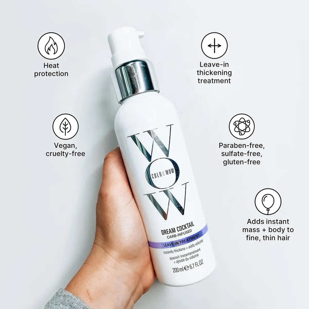 COLOR WOW Dream Cocktail Carb – Carb Infused Thickening Leave-In Treatment 6.7 Fl Oz | Supports Fuller Hair with Heat Activation - view 7