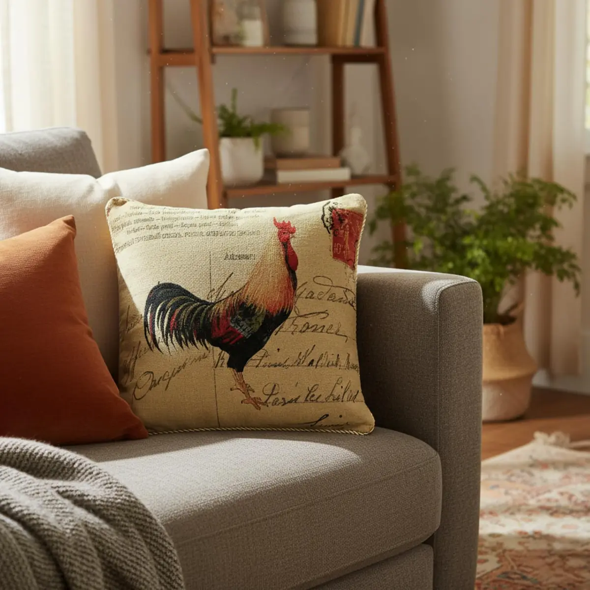 Tache Home Fashion 15051-1PC Cushion Cover | Postmarked with Love, 18x18 in, Cotton Blend - main product image