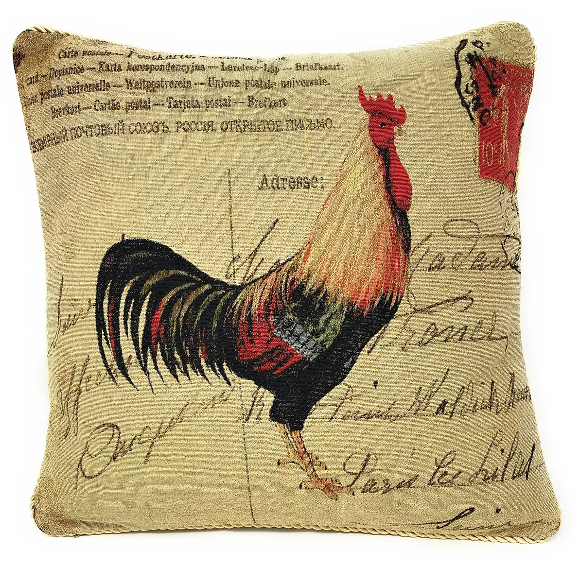 Tache Home Fashion 15051-1PC Cushion Cover | Postmarked with Love, 18x18 in, Cotton Blend - view 7