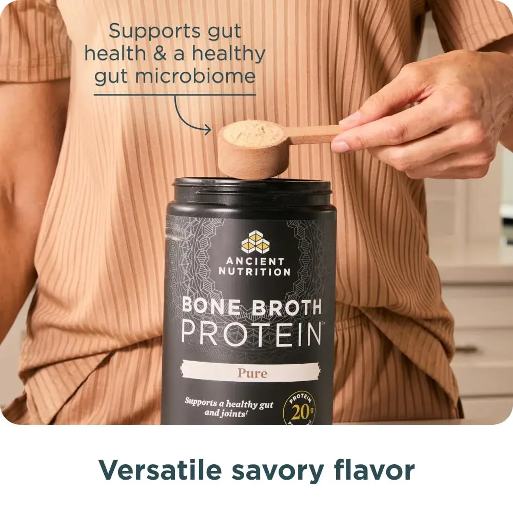 Ancient Nutrition Grass Fed Bone Broth Protein Powder 15.7oz (445g) | 20g Protein Per Serving, Supports Joints & Gut - view 7