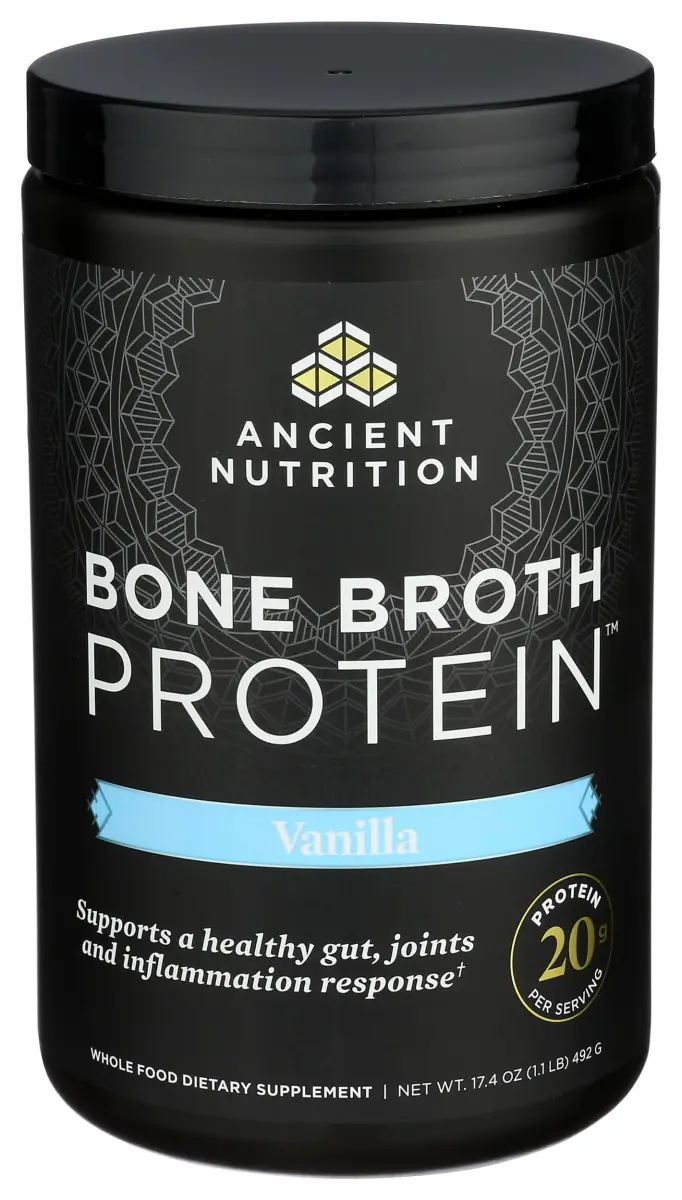 Ancient Nutrition Bone Broth Protein Powder Vanilla 20 Servings (590g / 1.3lb) | 20g Protein Per Serving - view 4