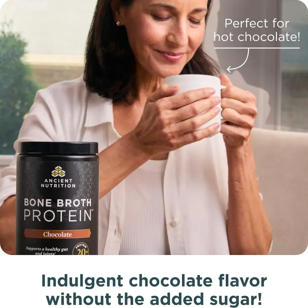 Ancient Nutrition Chocolate Bone Broth Protein Powder 17.8oz (808g) | 20g Protein Per Serving, Gluten-Free - view 7