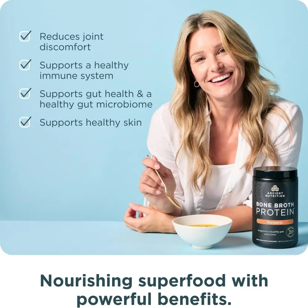 Ancient Nutrition Bone Broth Protein Powder, Savory Turmeric | Supports Joint & Gut Health - view 5