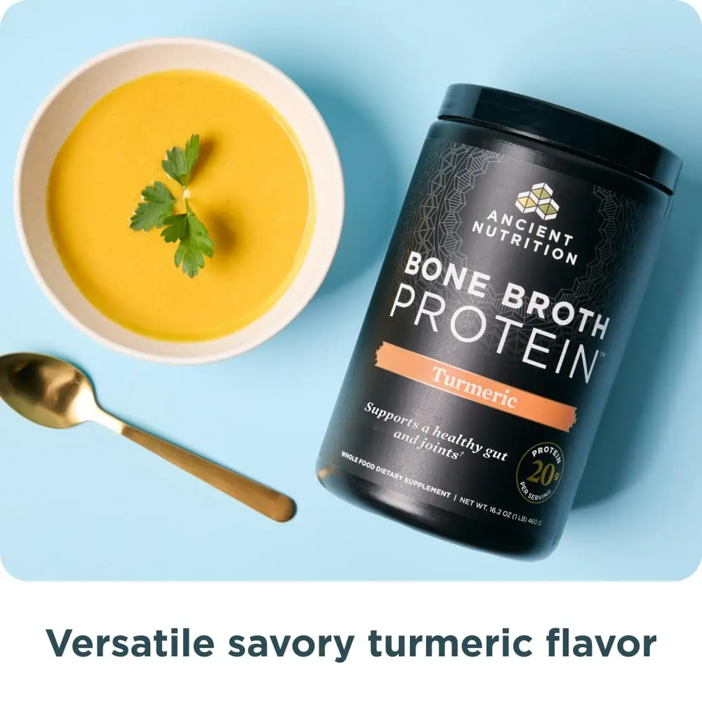 Ancient Nutrition Bone Broth Protein Powder, Savory Turmeric | Supports Joint & Gut Health - view 7