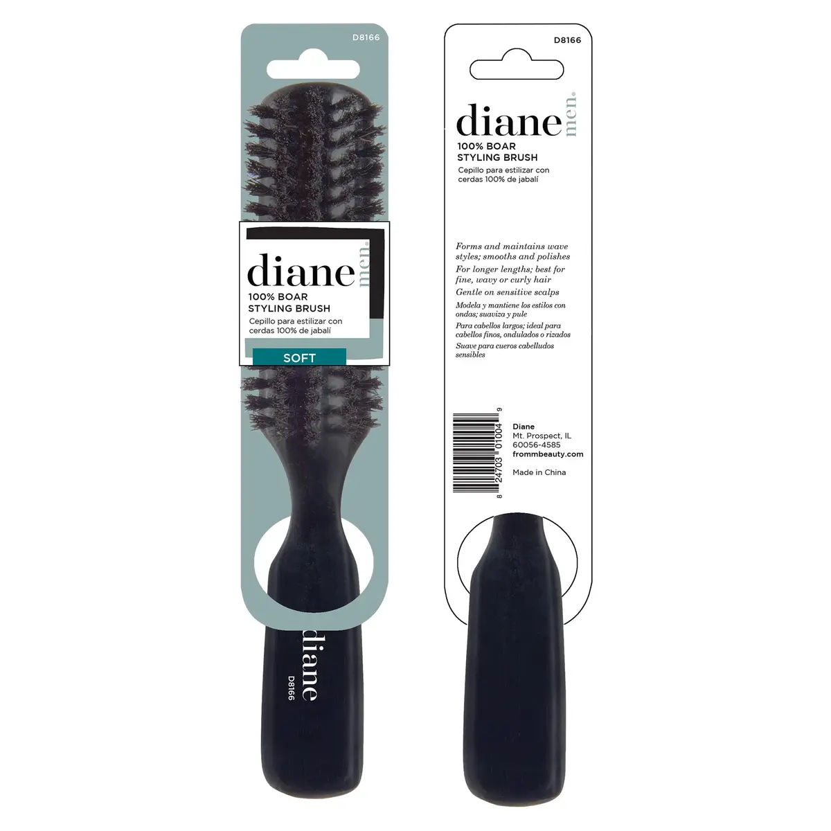 Diane 100% Soft Boar Bristle Styling Brush | Gentle on Sensitive Scalps, Creates Shine - view 4
