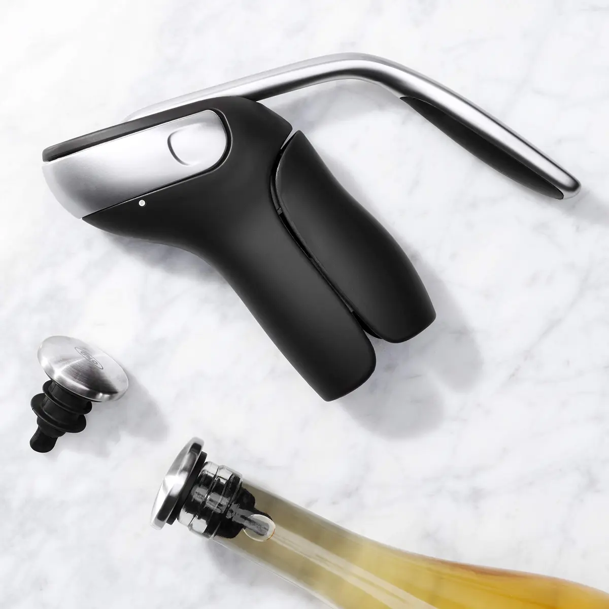 OXO Steel Vertical Lever Corkscrew with Removable Foil Cutter, Wine Opener | Effortless Bottle Opening (70-120 chars) - view 8