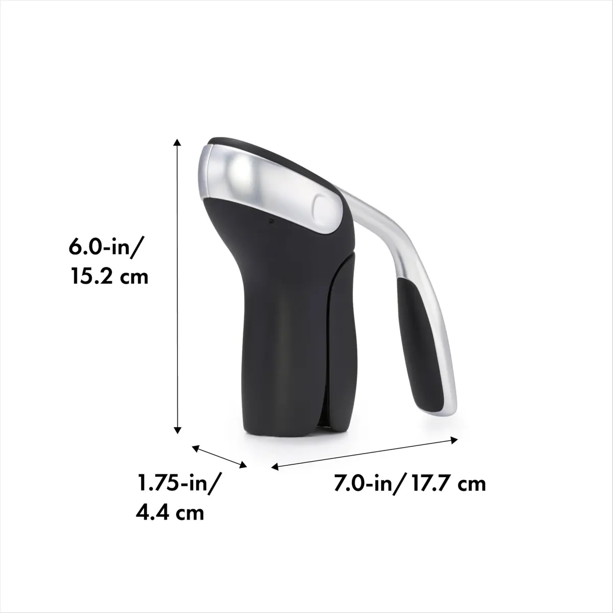 OXO Steel Vertical Lever Corkscrew with Removable Foil Cutter, Wine Opener | Effortless Bottle Opening (70-120 chars) - view 2