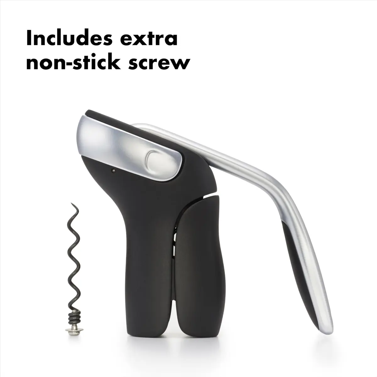 OXO Steel Vertical Lever Corkscrew with Removable Foil Cutter, Wine Opener | Effortless Bottle Opening (70-120 chars) - view 3
