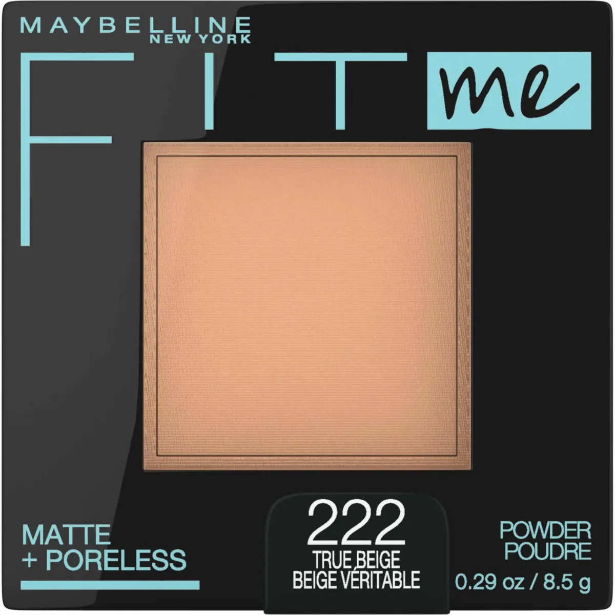 Maybelline Fit Me Matte + Poreless Pressed Powder, 222 True Beige, 8g (0.29 Oz) | Controls Shine - main product image