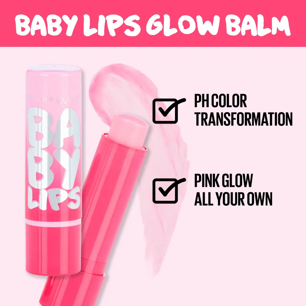 Maybelline Baby Lips Glow Lip Balm My Pink 0.13 oz (3.7g) | pH Custom Color - view 2