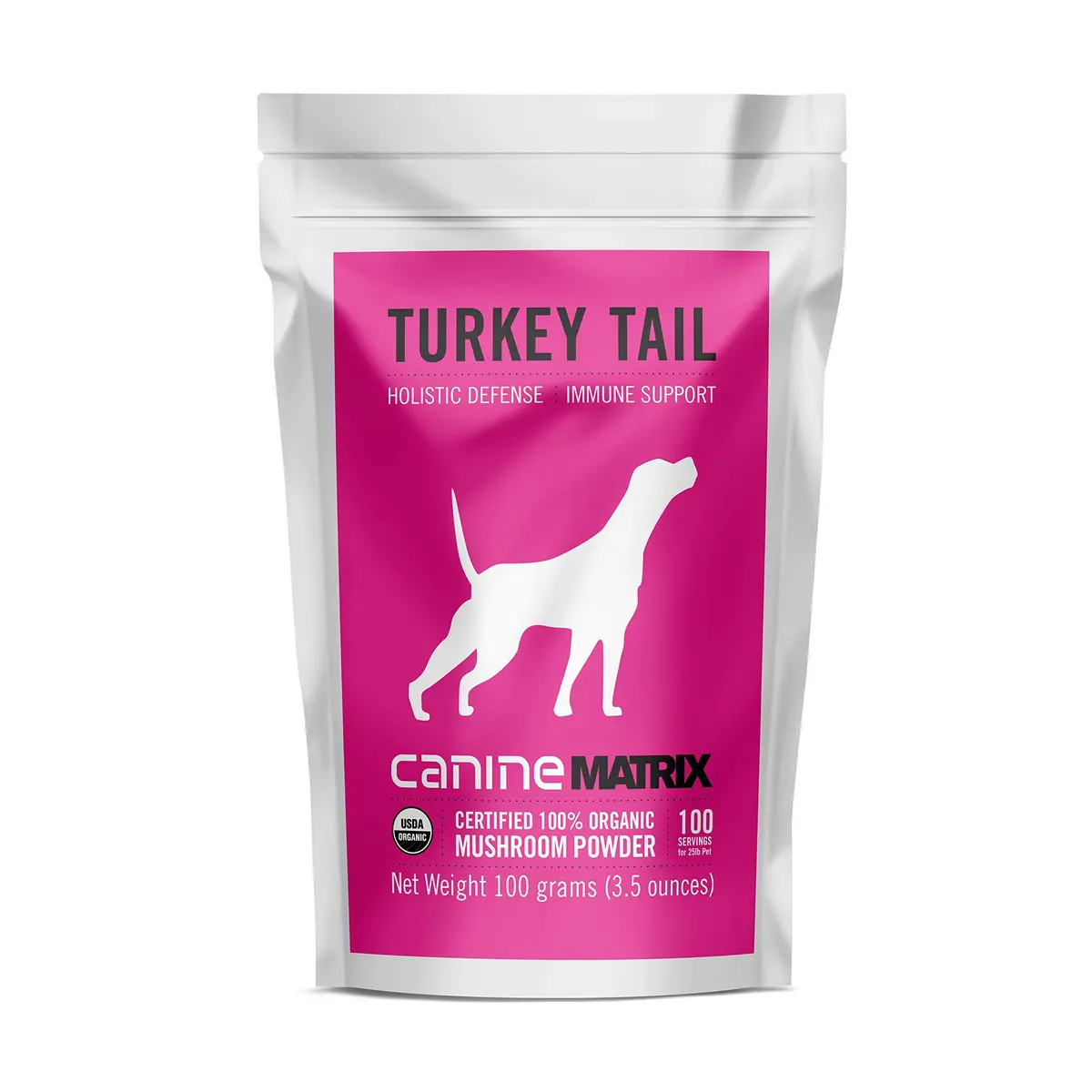 Mushroom Matrix Turkey Tail Mushroom Powder for Pets | Organic USA Grown Immunity Support (100g) - view 3