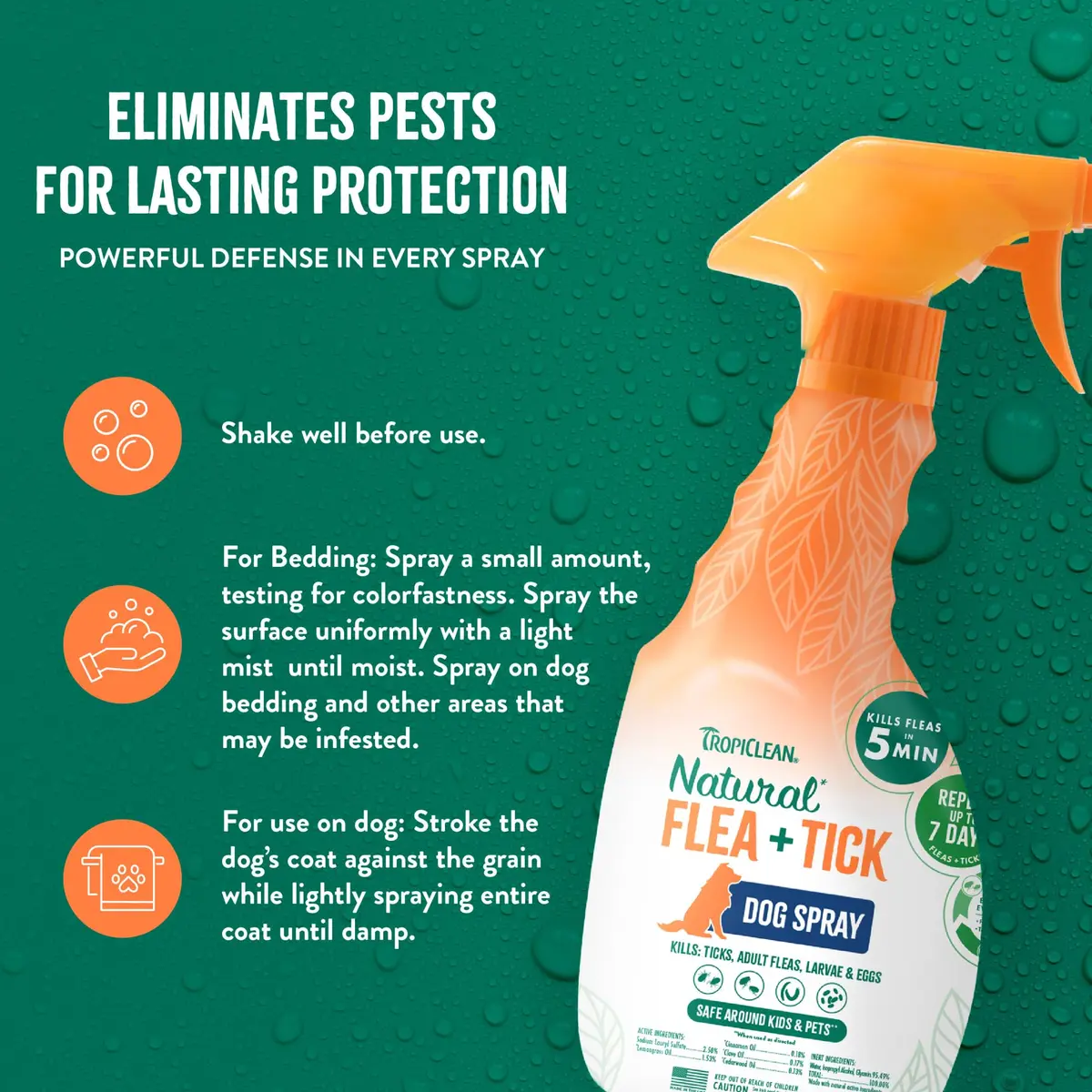 TropiClean Maximum Strength Flea Spray for Dogs & Home 16oz | Natural Flea & Tick Control - view 6