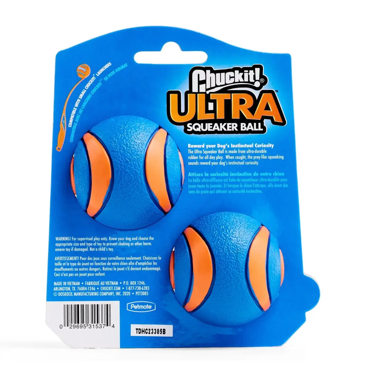 Chuckit! Ultra Squeaker Balls for Dogs, Pack of 2, Medium 6.4cm (2.5") | Durable Rubber Fetch & Water Toys - view 2