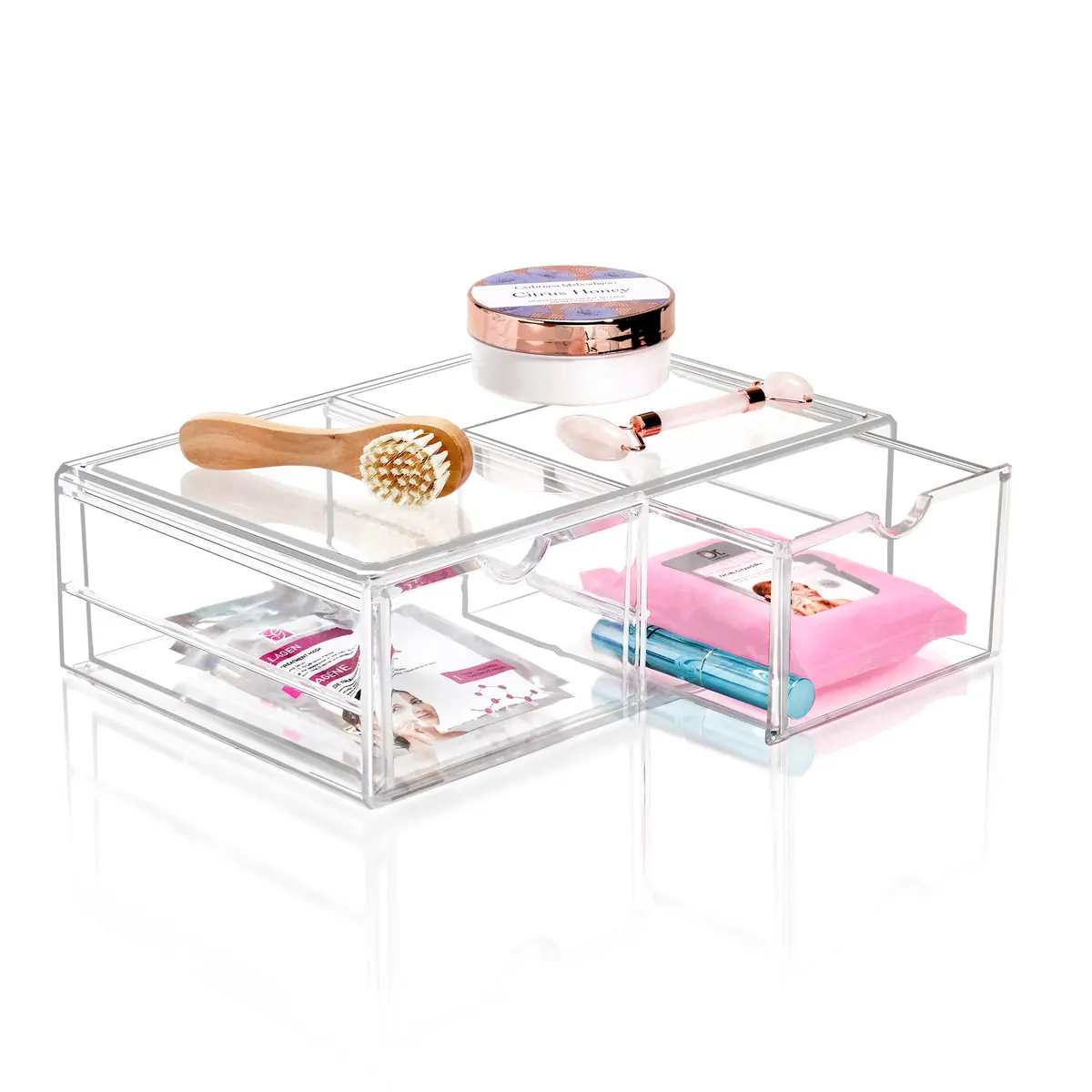 Sorbus Acrylic Drawers Clear Makeup Organizer for Vanity (2 Drawers) | Stackable Acrylic Storage for Beauty & Bathroom - main product image
