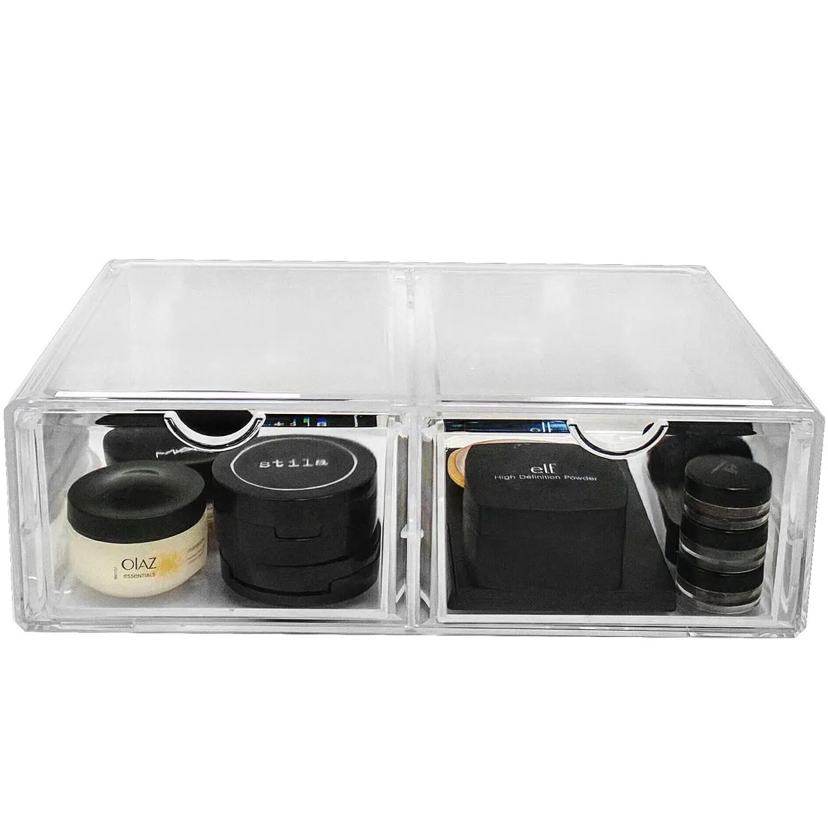 Sorbus Acrylic Drawers Clear Makeup Organizer for Vanity (2 Drawers) | Stackable Acrylic Storage for Beauty & Bathroom - view 6