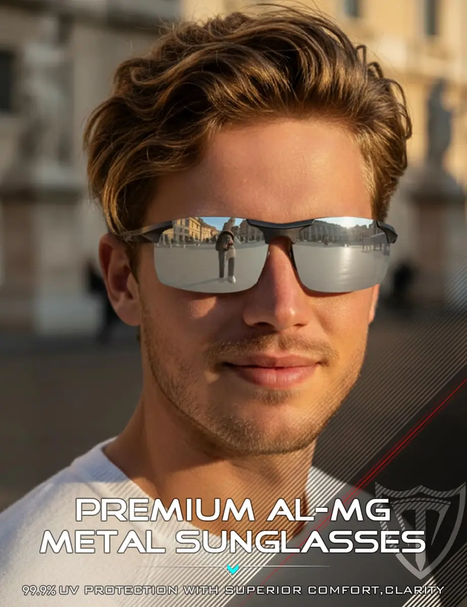 ATTCL Polarized Sunglasses Men Al-Mg Metal UV400 | Lightweight, Durable & UV Protection (70-120 chars) - view 2