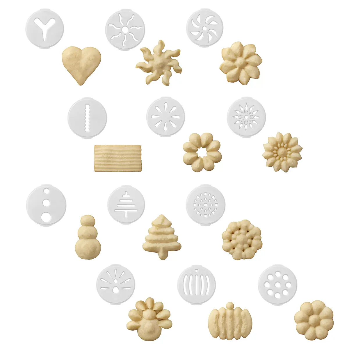 Wilton Simple Success Cookie Press with 13 Discs | Ergonomic Handle, Clear Barrel, Versatile Shapes - view 3