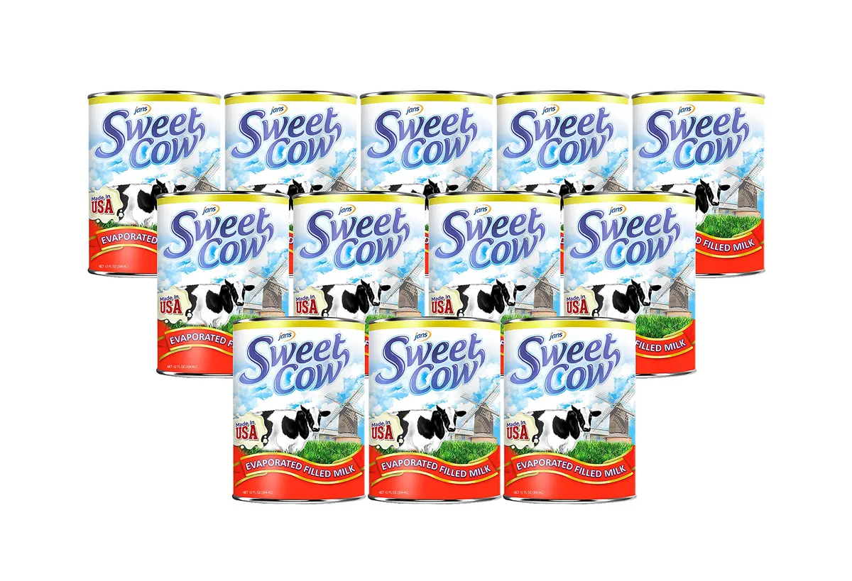 Jans Sweet Cow Evaporated Dairy Milk 164.4 ml (13.7 Fl Oz) Pack of 12 | Rich & Creamy Taste for Cooking, Baking, Coffee & Tea - view 4