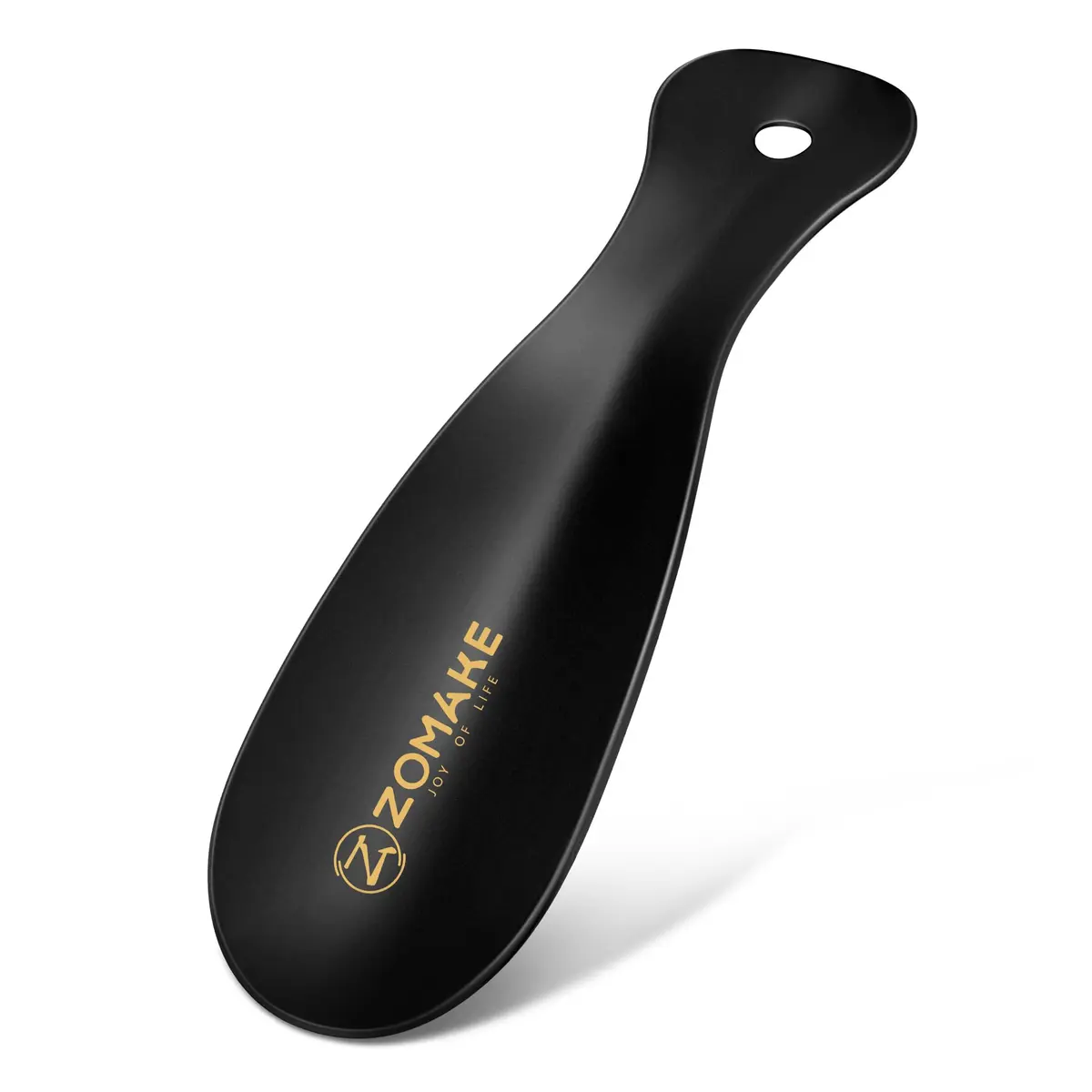 ZOMAKE 7.5 inch (19 cm) Black Metal Shoe Horn | Durable Stainless Steel for Easy Shoe Entry - main product image