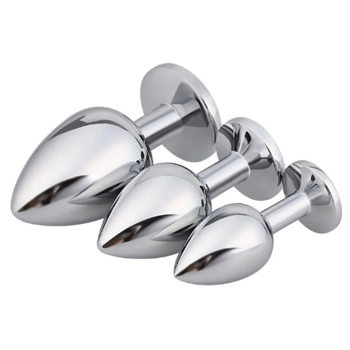 Akstore Purple 3 pcs Fetish Anal Butt Plug | Steel Jewel Design for Intimate Pleasure - view 3