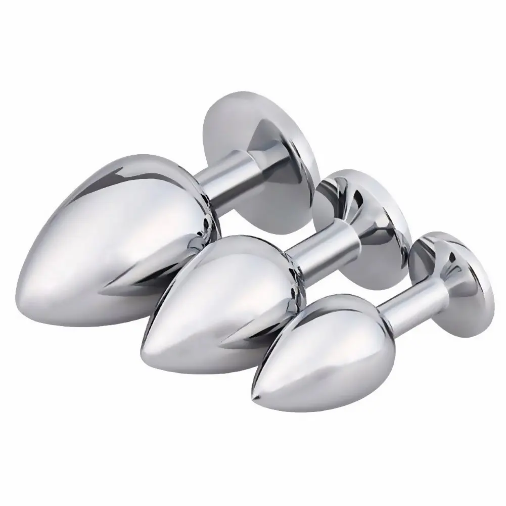 Akstore 3 Pcs Luxury Jewelry Design Fetish Anal Butt Plug Black | Metal, Discreet & Safe for Beginners - view 3
