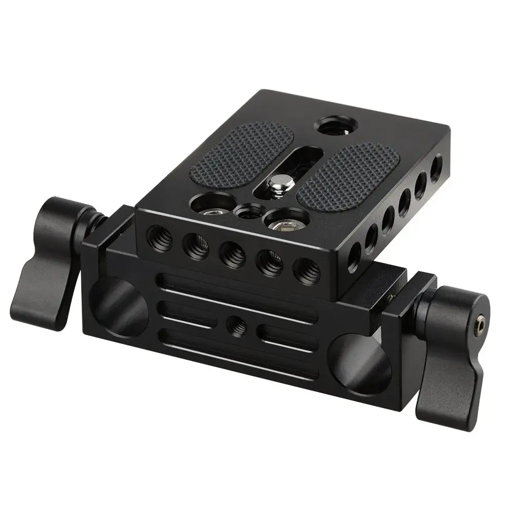 CAMVATE Camera Baseplate with 15mm Railblock & 1/4"-20 Screw | 18.3 cm (7.2 in) Length - main product image