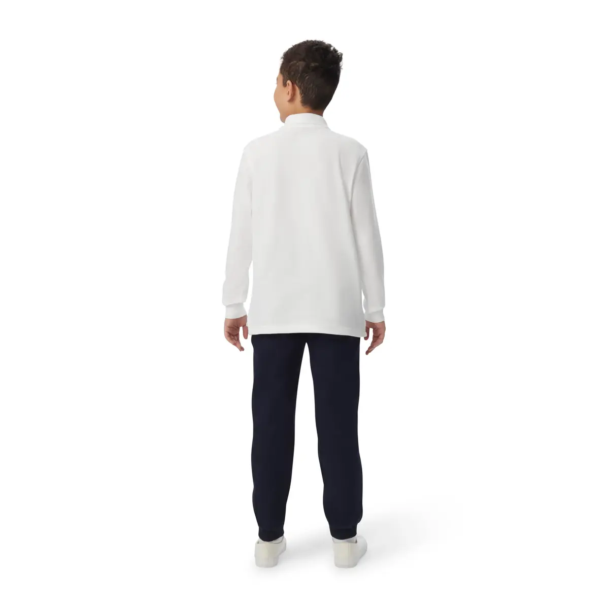 French Toast Boys' Pique Polo School Uniform Shirt with Long Sleeves, Black, XL (14/16) | Breathable Cotton-Poly Blend for School - view 5