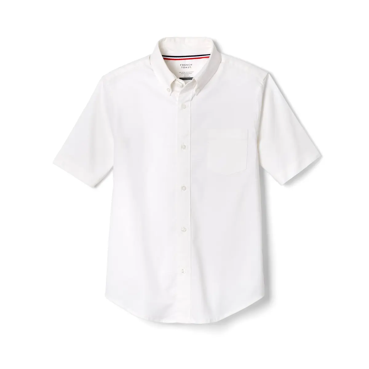 French Toast Boys' Short Sleeve Oxford Dress Shirt 14 Husky | Wrinkle-Free Cotton Blend for School & Casual Wear - main product image