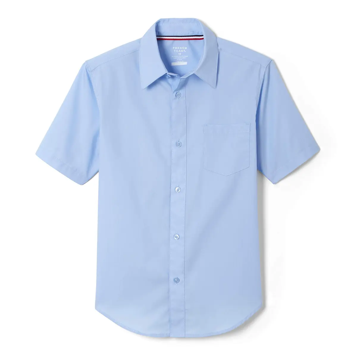 French Toast Boys' Short Sleeve Classic Poplin Dress Shirt Light Blue 16 | Breathable, Wrinkle-Free School Essential - main product image