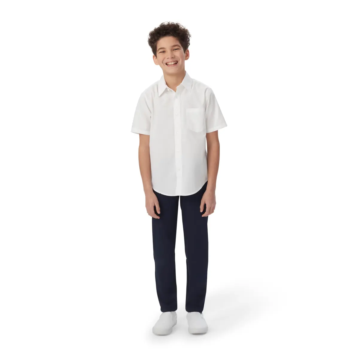 French Toast Boys' Short Sleeve Classic Poplin Dress Shirt Light Blue 18 | Wrinkle-Free School Uniform - view 5