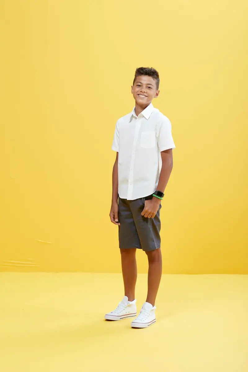 French Toast Boys' Short Sleeve Classic Poplin Dress Shirt Light Blue 18 | Wrinkle-Free School Uniform - view 3