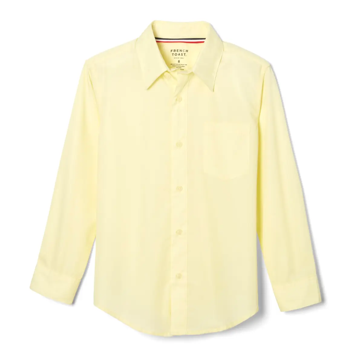 French Toast Boys' Classic Long Sleeve Dress Shirt Yellow 20 (55% Cotton, 45% Polyester) - main product image