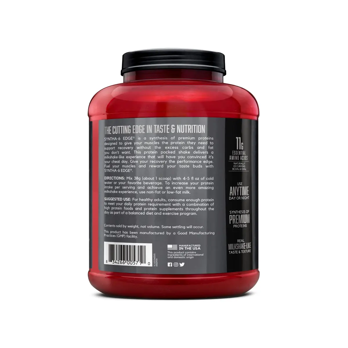 BSN SYNTHA-6 Edge Protein Powder, Strawberry Milkshake, 4.01 Pound | Low Sugar, Supports Recovery - view 9