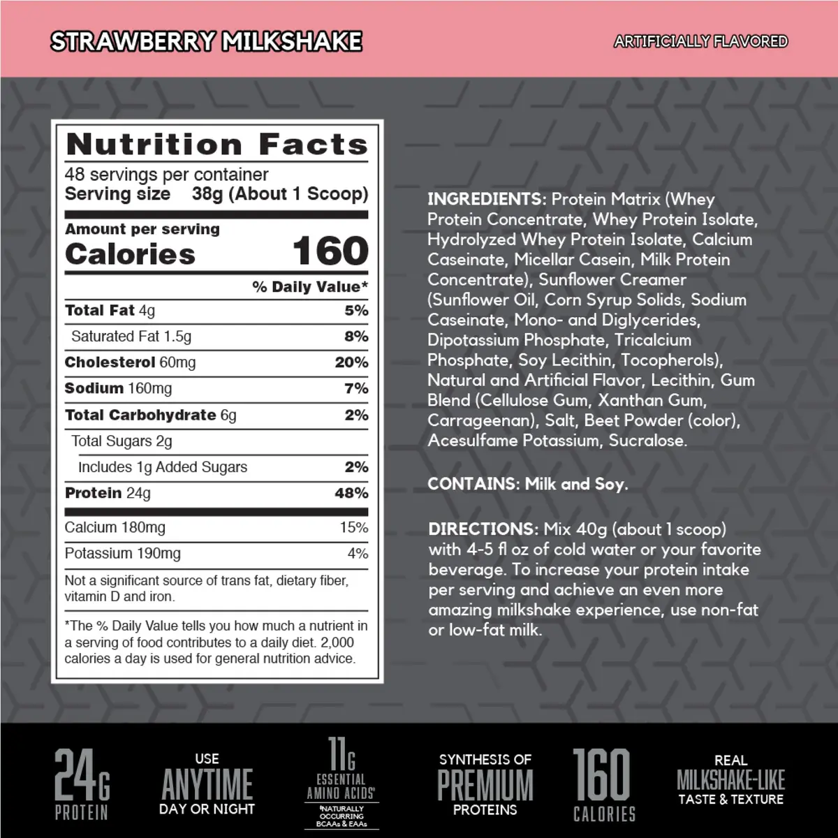 BSN SYNTHA-6 Edge Protein Powder, Strawberry Milkshake, 4.01 Pound | Low Sugar, Supports Recovery - view 2