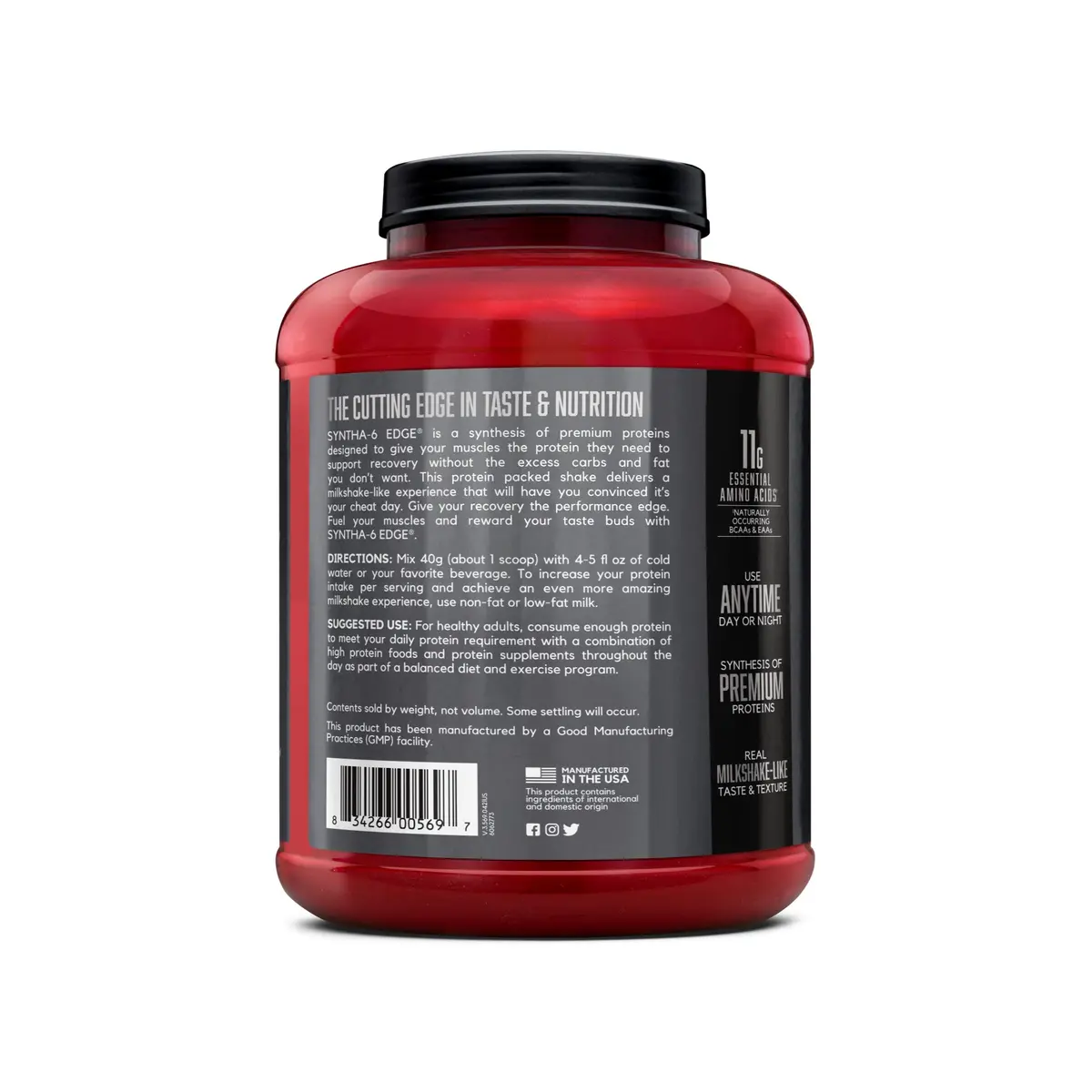 BSN Syntha-6 Edge Protein Powder Chocolate Milkshake 1.9 kg (4.23 lb) | 24g Protein Matrix for Muscle Recovery - view 8