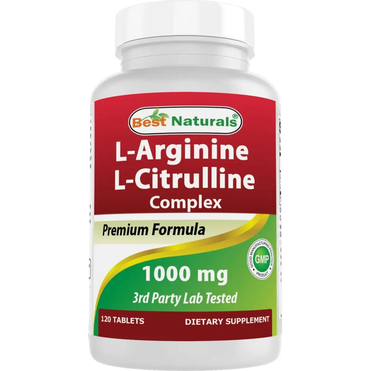 Best Naturals Arginine Citrulline Complex 1000 Mg 120 Tablets | Amino Acid Supplement for Muscle Metabolism - main product image