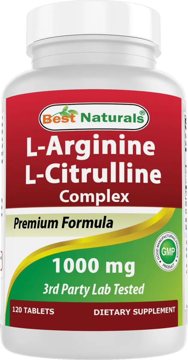 Best Naturals Arginine Citrulline Complex 1000 Mg 120 Tablets | Amino Acid Supplement for Muscle Metabolism - main product image