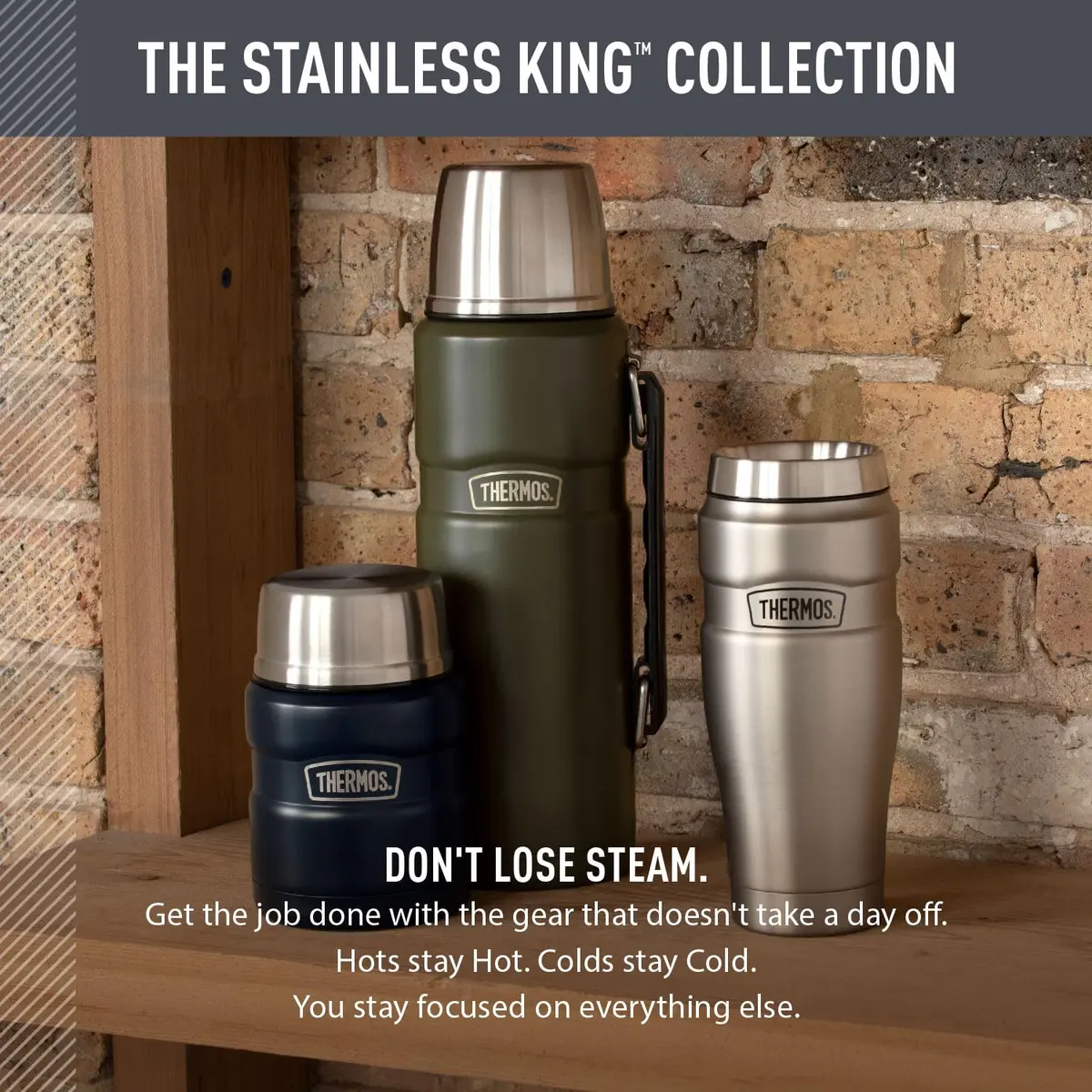THERMOS Stainless King 40oz Beverage Bottle | 1.18 L (40 fl oz) Vacuum Insulated Steel Flask - view 6