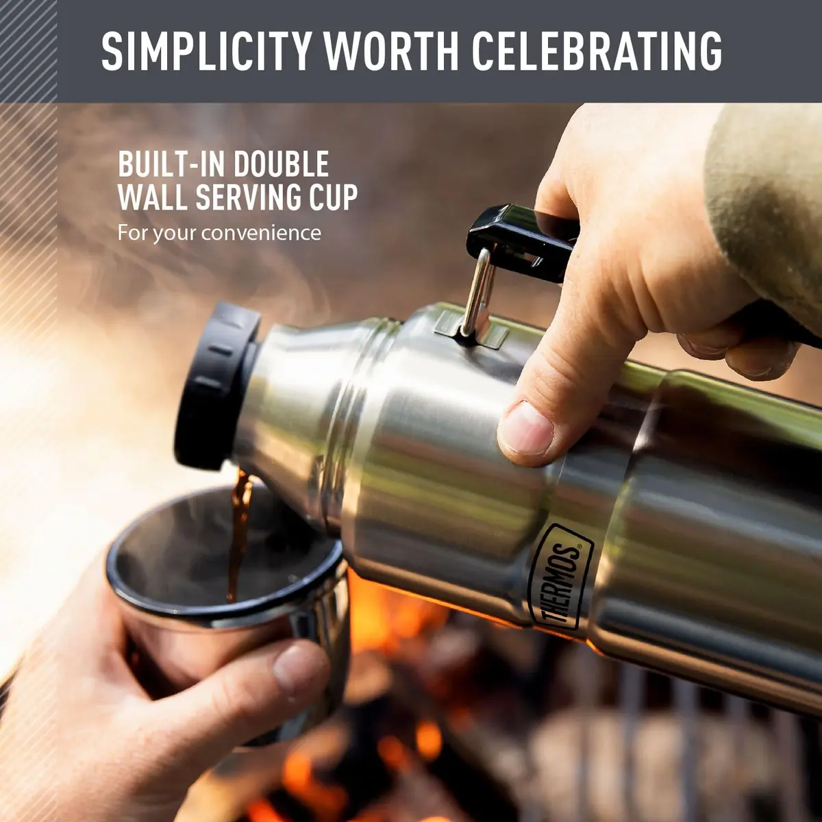THERMOS Stainless King 40oz Beverage Bottle | 1.18 L (40 fl oz) Vacuum Insulated Steel Flask - view 3