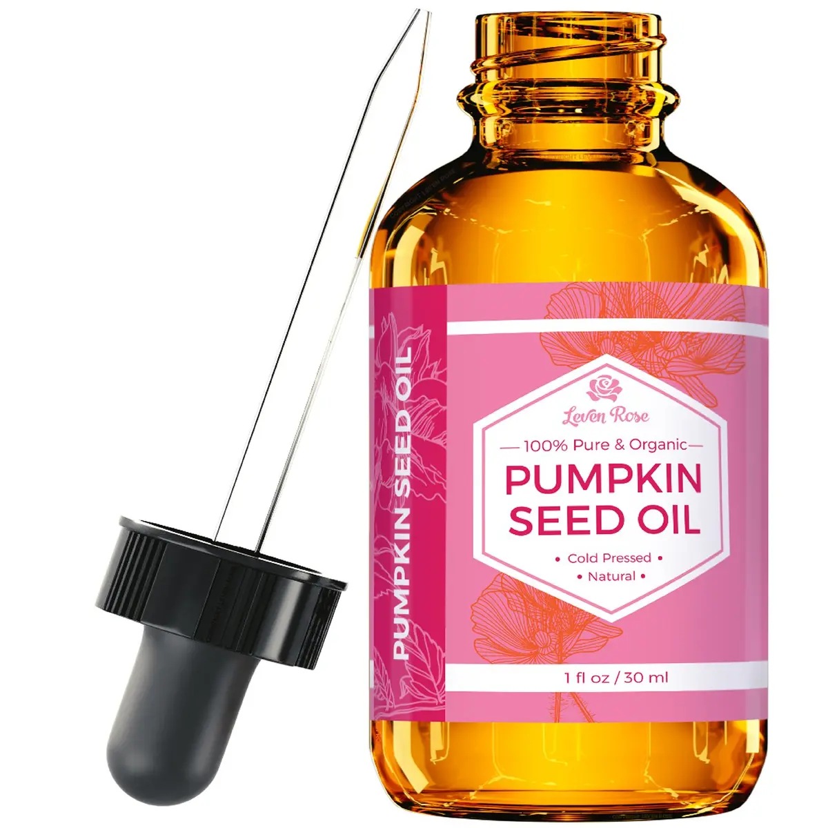 Leven Rose Organic Pumpkin Seed Oil for Hair Growth 1 oz | Deep Hydration & Dandruff Support - main product image