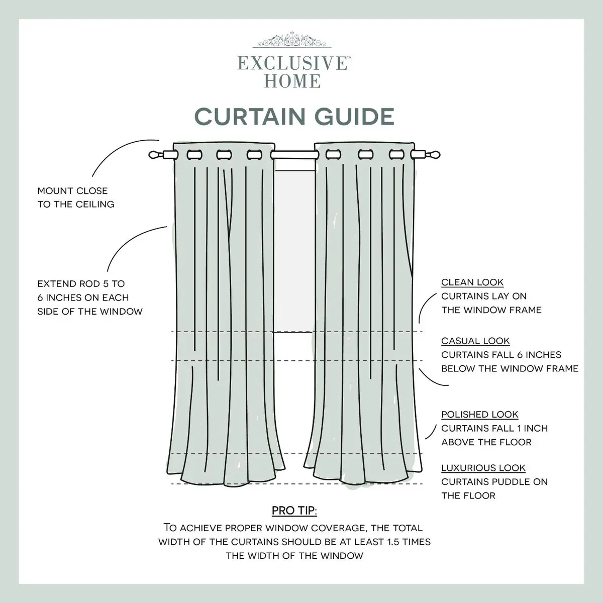 Exclusive Home Kochi Light Filtering Linen Blend Grommet Top Curtain Panel Pair, 54"x96", Teal | Geometric,Contemporary Design - view 7