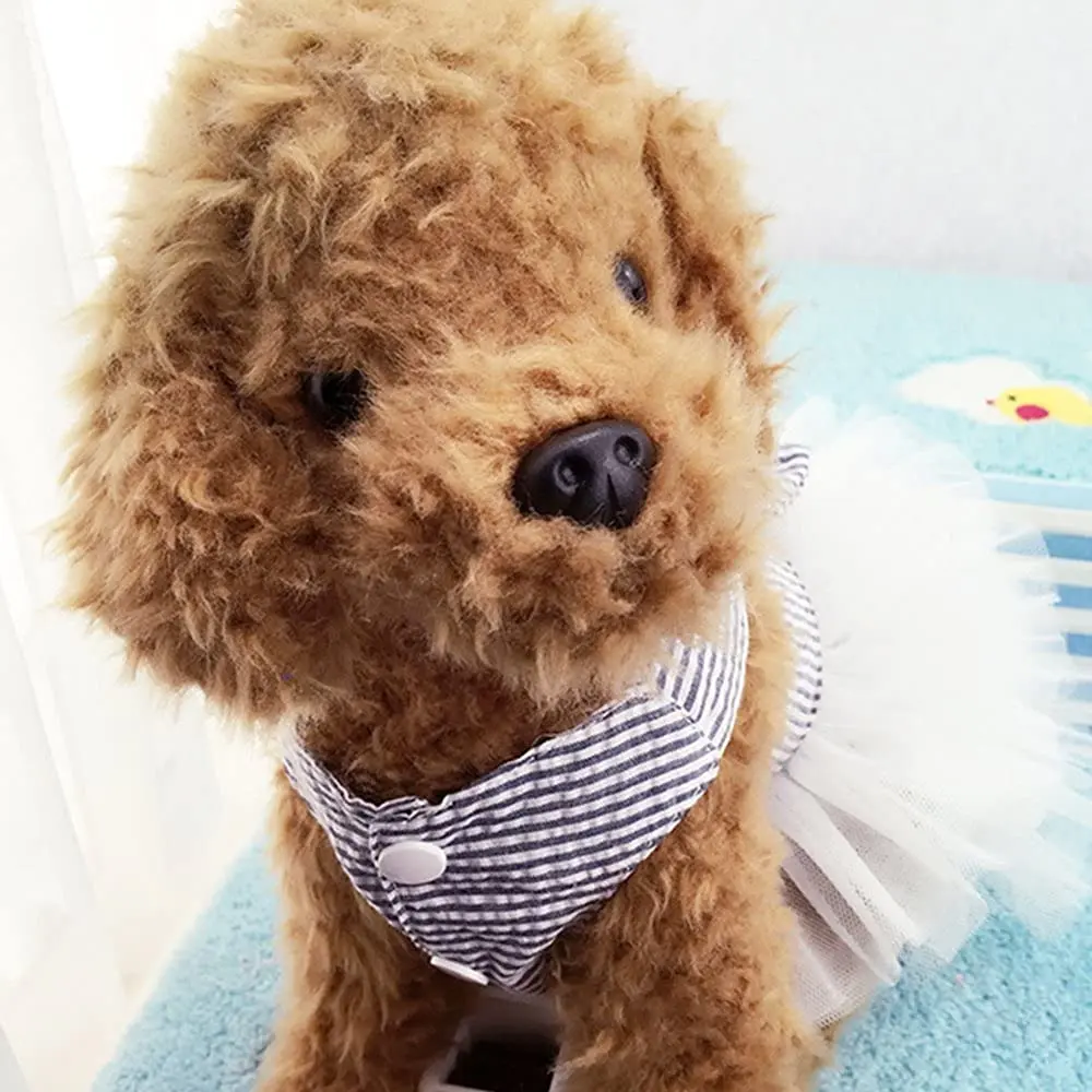 TAPBULL Striped Mesh Princess Dog Dress Blue Large | Fashion Pet Clothes for Small Dogs - view 7