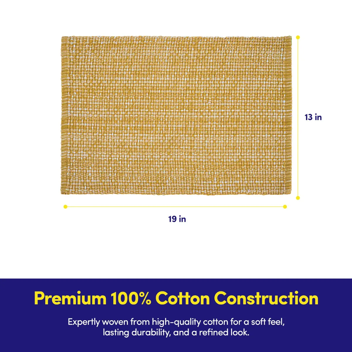 Sweet Home Collection 100% Cotton Placemats for Dining Room Rectangle 13" x 19" | Elegant Table Mat Set - view 3