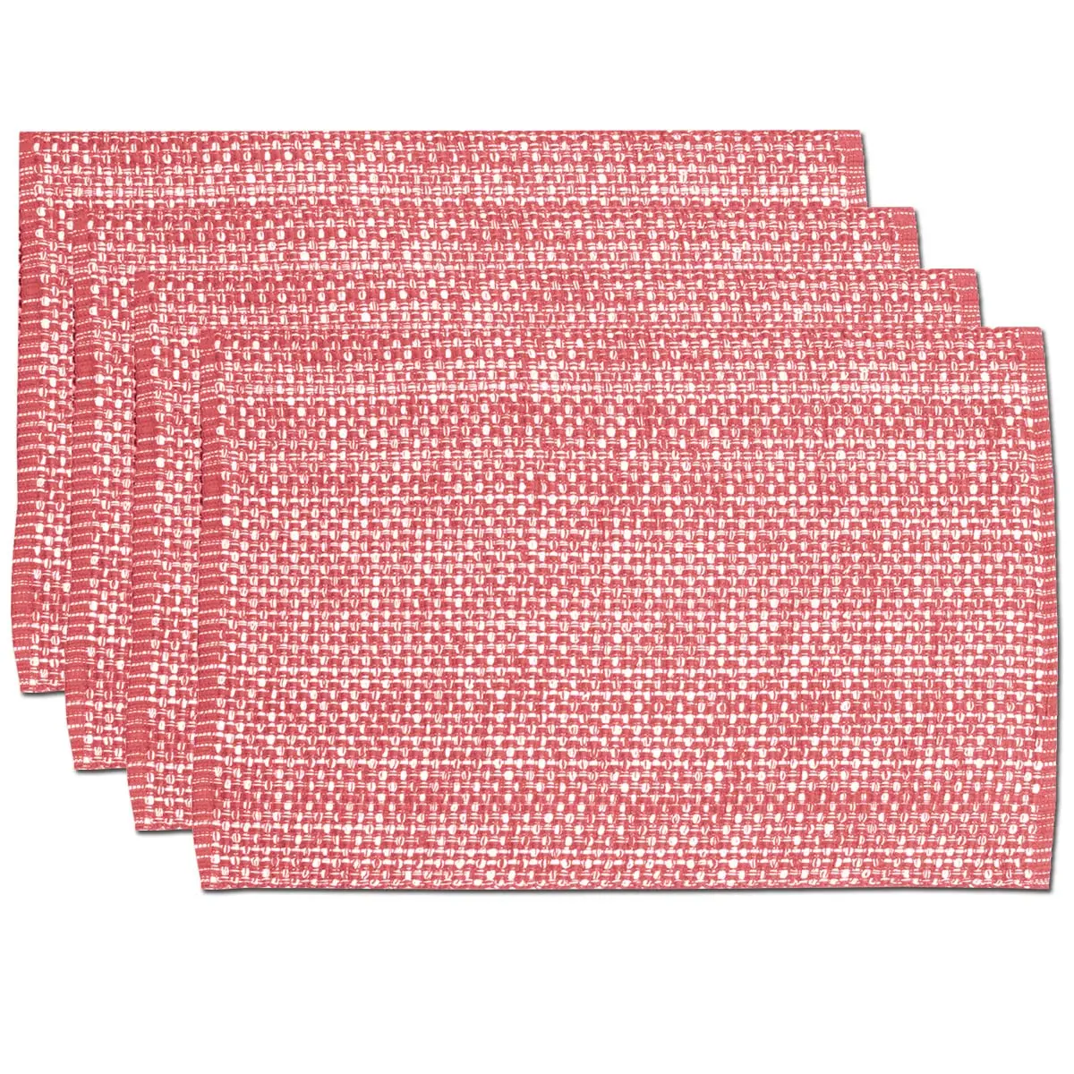 Sweet Home Collection 100% Cotton Placemats for Dining Room | Elegant Two-Tone Woven Fabric, 13" x 19" (Set of 4, Pink) - main product image