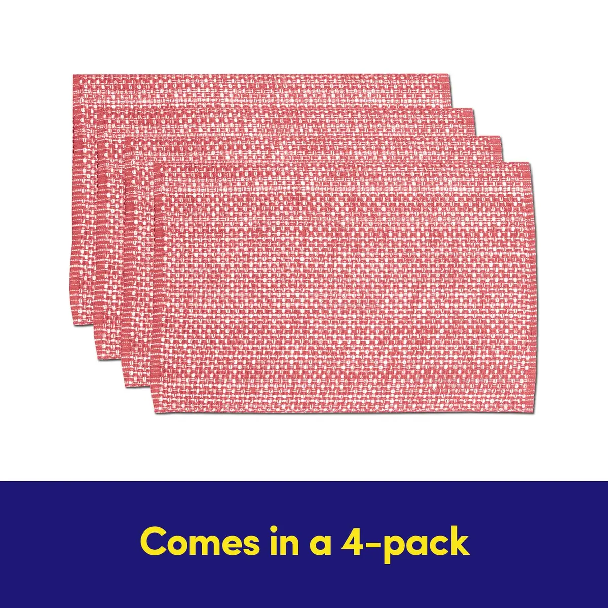 Sweet Home Collection 100% Cotton Placemats for Dining Room | Elegant Two-Tone Woven Fabric, 13" x 19" (Set of 4, Pink) - view 4