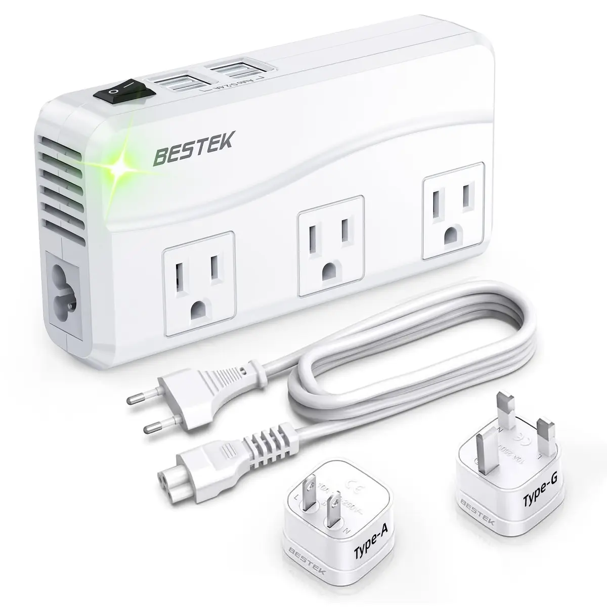 BESTEK Universal Travel Adapter 220V to 110V Converter | 7-in-1 Power Adapter for Worldwide Use - main product image