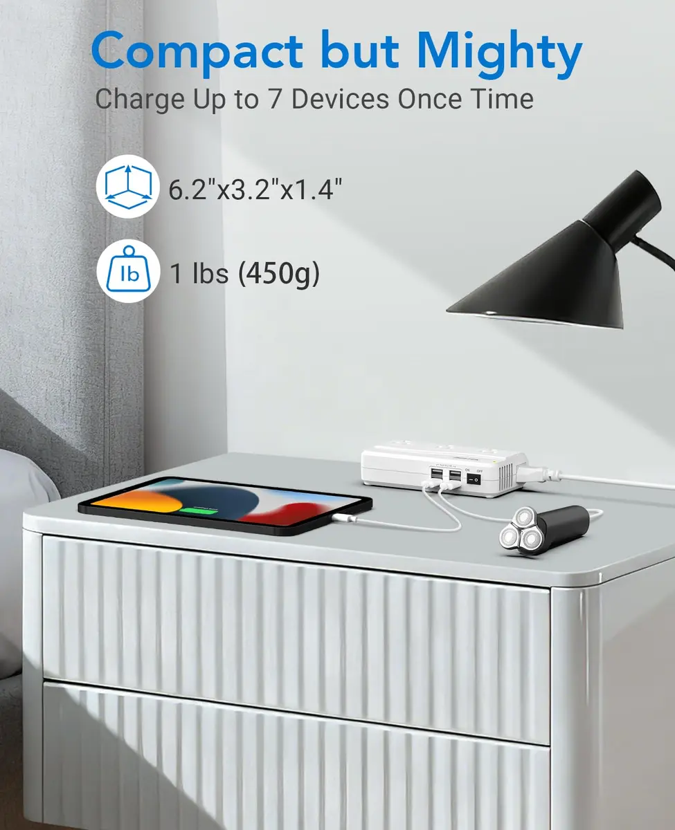BESTEK Universal Travel Adapter 220V to 110V Converter | 7-in-1 Power Adapter for Worldwide Use - view 6