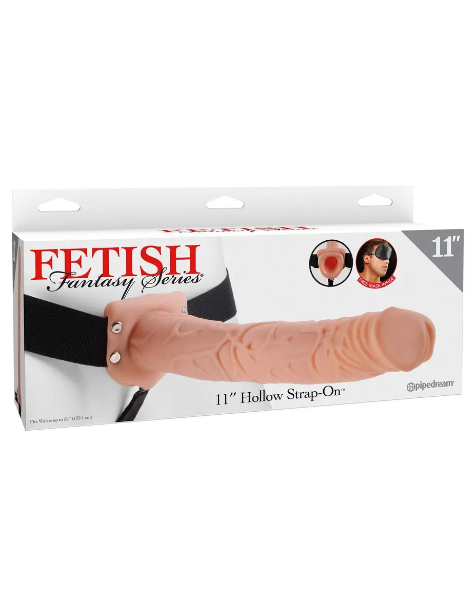 Pipedream Products Fetish Fantasy Hollow Strap On, Beige, 11 Inch | Body Safe, 1.5 Pound, Water & Silicone Compatible - view 2