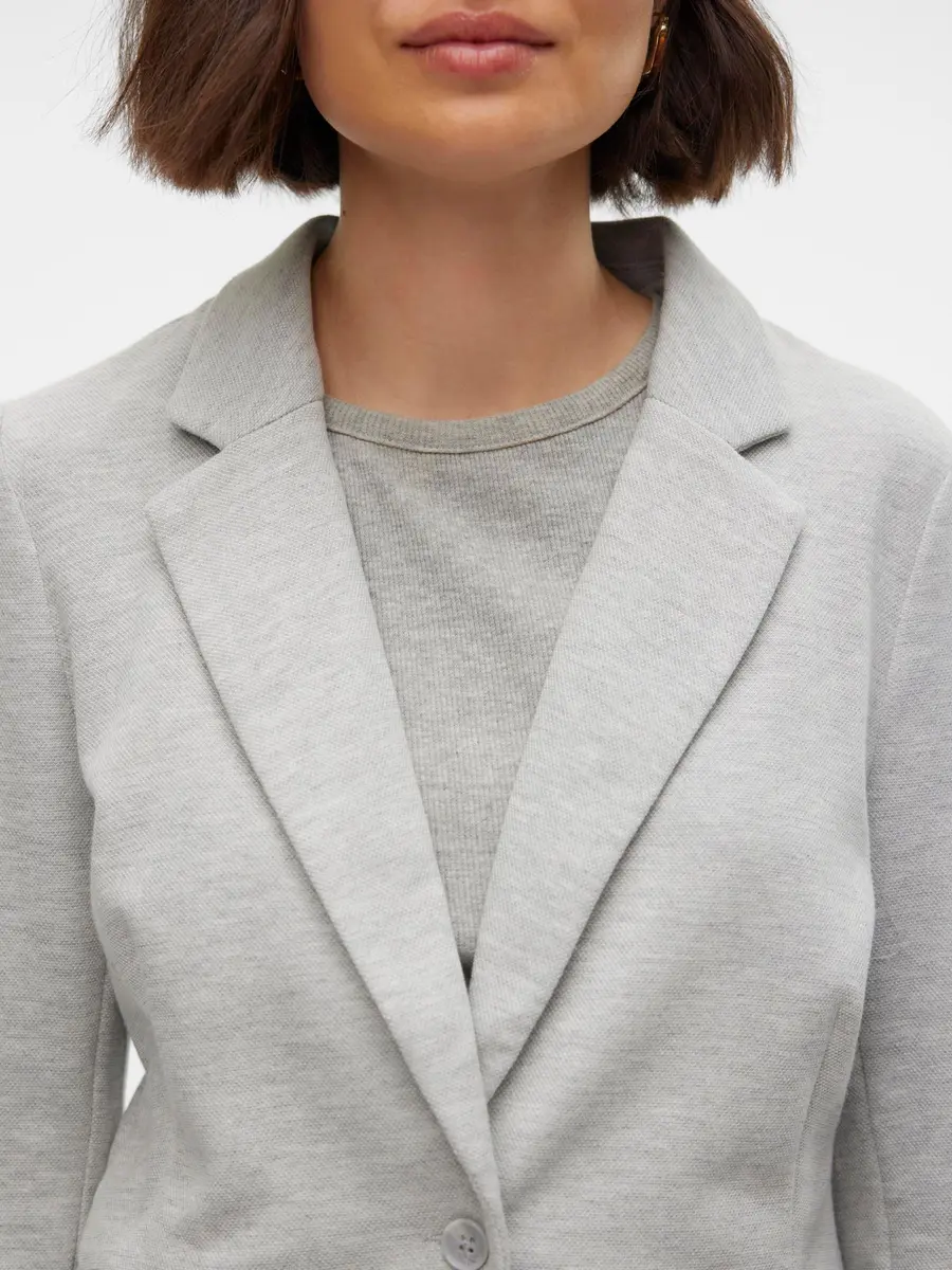 VERO MODA Julia Blazer EU 34 | Grey, Classic Fit, Long Sleeve, Button Closure - view 6